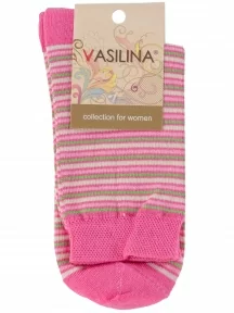 Женские носки VASILINA, 0С8227, МАЛИНОВЫЕ