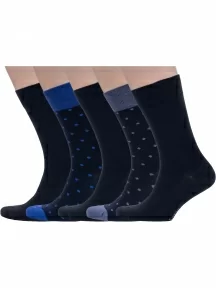 Набор из 5 пар мужских хлопковых носков (ТМ Grinston socks), PG-17-18D1-5, микс 3