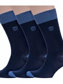 Комплект из 3 пар мужских носков Sergio Di Calze (PINGONS) из мерсеризованного хлопка, 3-15SC17, СИНИЕ/ГОЛУБЫЕ