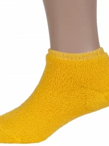 Детские короткие носки с наружной махрой ХОХ, DZ-3R18, ТЕМНО-ЖЕЛТЫЕ