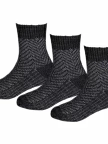 Комплект из 3 пар детских полушерстяных носков RuSocks (Орудьевский трикотаж), 3-Д-382, ЧЕРНЫЕ