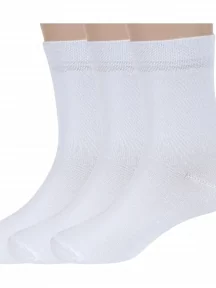 Комплект из 3 пар детских бамбуковых носков ХОХ, 3-D-1425, БЕЛЫЕ