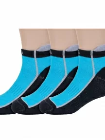 Комплект из 3 пар детских носков с махровым следом ХОХ, 3-SPD-12, ЧЕРНО-БИРЮЗОВЫЕ