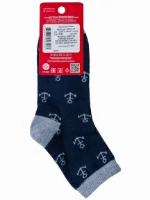 Детские носки "НАШЕ" Смоленской чулочной фабрики, 222С134, рис. 1, ТЕМНО-СИНИЕ с серым № 3-1/54-4