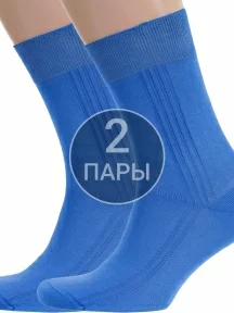 Комплект из 2 пар мужских носков RuSocks (Орудьевский трикотаж) из 100% хлопка, 2-М3-11001, рис. 03, ТЕМНО-ГОЛУБЫЕ