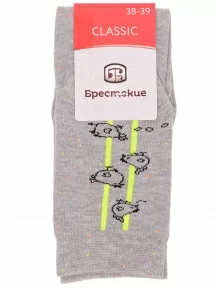 Женские носки Брестские (БЧК), 21С1150, рис. 486, СВЕТЛО-СЕРЫЕ МЕЛАНЖ