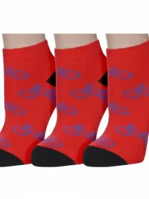 Комплект из 3 пар женских носков ХОХ, 3-G-3Rk, G-3R4 КРАСНЫЕ