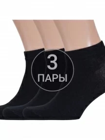 Комплект из 3 пар мужских носков Альтаир, 3-А202, ЧЕРНЫЕ