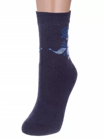 Женские носки с махровой стопой Альтаир, С26, ТЕМНО-СИНИЕ с синим