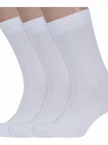Комплект из 3 пар мужских носков ХОХ из мерсеризованного хлопка, 3-X-1110, БЕЛЫЕ