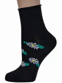 Женские носки без резинки VASILINA, 1С8234, ЧЕРНЫЕ