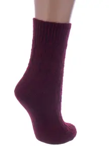Женские полушерстяные носки RuSocks (Орудьевский трикотаж) БОРДОВЫЕ (Ж-185)