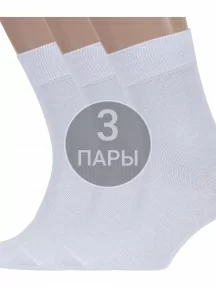 Комплект из 3 пар мужских носков DiWaRi, 3-7С-23СП, рис. 000, БЕЛЫЕ