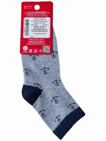 Детские носки "НАШЕ" Смоленской чулочной фабрики, 222С134, рис. 1, СЕРЫЕ МЕЛАНЖ с темно-синим № 54-4/3-1
