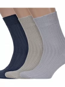 Комплект из 3 пар мужских носков Брестские (БЧК) из 100% хлопка, 3-14С2220, микс 2