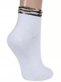 Женские носки Альтаир, А210, БЕЛЫЕ, рис. Зебра