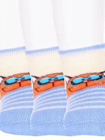 Комплект из 3 пар детских махровых носков Брестские (БЧК), 3-14С3060, рис. 495, ГОЛУБЫЕ