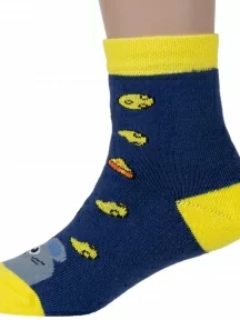 Детские махровые носки "Красная ветка", С-653, СИНИЕ с желтым