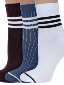 Комплект из 3 пар женских носков с ослабленной резинкой ХОХ, 3-G-1407, микс 3