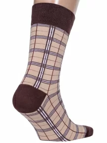 Мужские носки MSCLUB №М33, nm-358, БЕЖЕВЫЕ в клетку