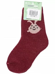 Детские теплые махровые носки Hobby Line, Ндад7618-02, БОРДОВЫЕ