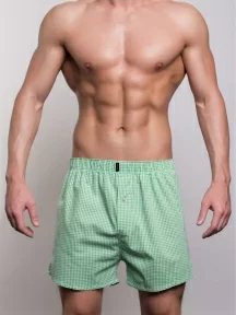 Мужские трусы-шорты из 100% хлопка Sergio Dallini, SG3310-5, БЕЛО-ЗЕЛЕНЫЕ