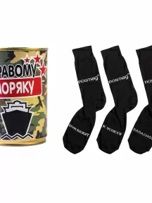 Мужские носки "Трио " в банке, 1БАН_ПрофС, "Бравому моряку" / черные