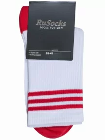 Комплект из 3 пар мужских носков RuSocks (Орудьевский трикотаж), 3-М3-13745, БЕЛО-КРАСНЫЕ