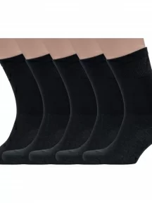 Комплект из 5 пар мужских медицинских носков Dr. Feet (PINGONS) с серебром, 5-15DF5, ЧЕРНЫЕ