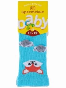 Комплект из 2 пар детских носков Брестские (БЧК), 2-18С3086, рис. 568, ЛАЗУРНЫЕ