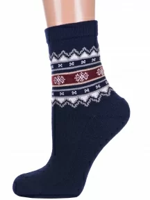 Женские полушерстяные носки с махровым следом LORENZline, В20М, СИНИЕ