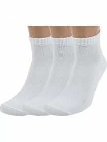 Комплект из 3 пар мужских спортивных носков Челны-текстиль, 3-L50, БЕЛЫЕ