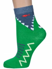 Комплект из 2 пар детских носков "Борисоглебский трикотаж", 2-8С747, ТЕМНО-ЗЕЛЕНЫЕ