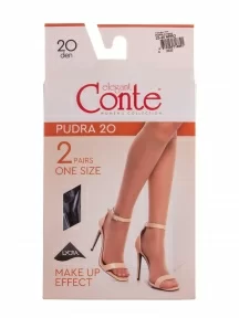 Комплект из 2 пар женских гольфов Conte, 21С-185СП/PUDRA 20, Nero, черные