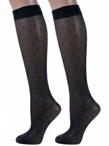 Комплект из 2 пар женских гольфов Conte 21С-147СП DOTS, Nero, черные (2-21С-14ГСП)