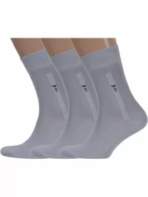 Комплект из 3 пар мужских бамбуковых носков ХОХ, 3-X-1113, СЕРЫЕ