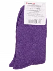 Женские теплые махровые носки Hobby Line, Нжамв6008-9, ФИОЛЕТОВЫЕ