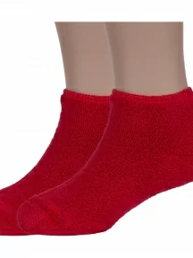 Комплект из 2 пар детских носков с наружной махрой ХОХ, 2-DZ-3R18, КРАСНЫЕ