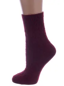 Женские полушерстяные носки RuSocks (Орудьевский трикотаж) БОРДОВЫЕ (Ж-185)
