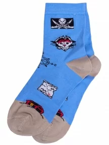 Детские носки LORENZline, Л41, ГОЛУБЫЕ с бежевым