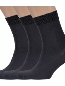 Комплект из 3 пар мужских носков RuSocks (Орудьевский трикотаж), 3-М-1134, ТЕМНО-СЕРЫЕ