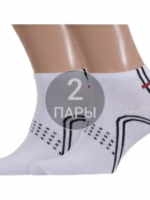Комплект из 2 пар мужских спортивных носков ХОХ, 2-SPM-1, БЕЛЫЕ