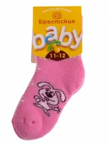 Детские махровые носки Брестские(БЧК), 14С3060, рис. 166, РОЗОВЫЕ