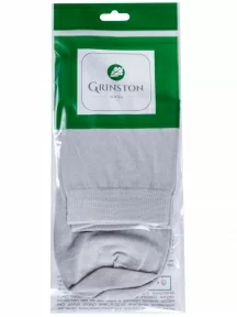 Мужские укороченные носки из 100% хлопка Grinston socks (PINGONS), 15D12, СВЕТЛО-СЕРЫЕ