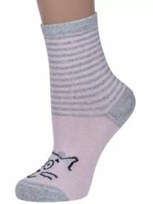 Детские носки Альтаир, С183, РОЗОВЫЕ со светло-серым