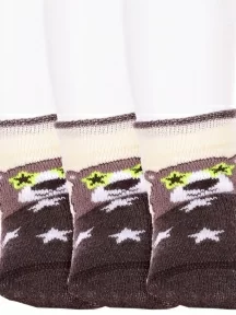 Комплект из 3 пар детских махровых носков Брестские (БЧК), 3-14С3060, рис. 496, ТЕМНО-КОРИЧНЕВЫЕ МЕЛАНЖ