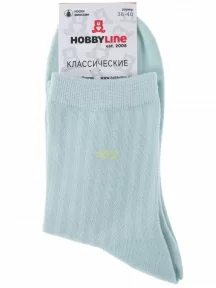 Женские носки Hobby Line, Нжх334-2, СВЕТЛО-БИРЮЗОВЫЕ