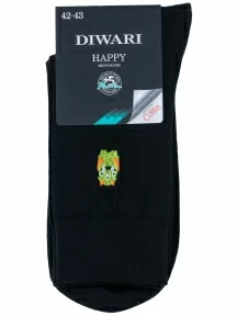 Комплект из 2 пар мужских носков DiWaRi, 2-20С-36СП, рис. 516, ЧЕРНЫЕ