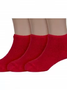 Комплект из 3 пар детских махровых носков ХОХ, 3-DZ-3R18, КРАСНЫЕ