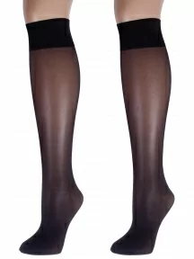 Комплект из 2 пар женских гольфов Conte, 21С-185СП/PUDRA 20, Nero, черные